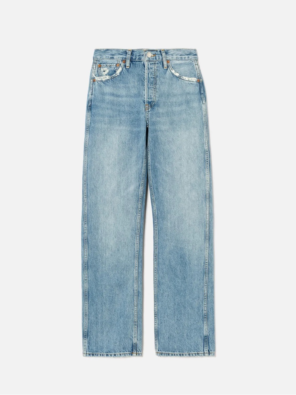 Re/Done Washed Light Blue Straight-Leg Jeans